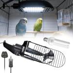 GlowUp UVB 2.4 Bird Cage Light Combo Kit, 20W UVB Bird Light Bulb, Deep U-Shaped Lamp Fixture with Compact Fluorescent Bulb E27 for Captive Birds, Reptiles
