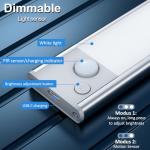 Under Cabinet Kitchen Lights Cupboard - LED Motion Sensor Light Indoor - 1100mAh Rechargeable Battery Operated - Wardrobe Strip Lighting Magnetic Stick Wireless USB Powered Shelf Stairs Counter Closet