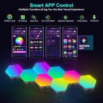 COLWINKU Hexagon Lights Gaming with Remote & App Control, 12 Pack RGB Led Hex Light Panels, Geometry Night Lamp DIY Hexagon Smart Wall Lights Sync to Music for Room Bar Decor Gaming Setup