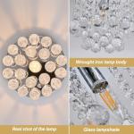 Dellemade Crystal Ceiling Lighting Fixture,Mini Flush Mount Ceiling Light, Modern Crystal Chandelier for Living Room,Kitchen, Hallway,Dining Room (Silver A)