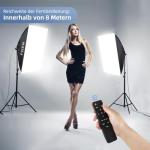 Softbox Photography Lighting,FGen 85W LED Soft Box with Remote Control Dimmable 2700-6400K 3 Colour Temperatures （White,Warm,Cold）Bulbs for Video,Portrait and Products Shooting