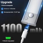 Under Cabinet Kitchen Lights Cupboard - LED Motion Sensor Light Indoor - 1100mAh Rechargeable Battery Operated - Wardrobe Strip Lighting Magnetic Stick Wireless USB Powered Shelf Stairs Counter Closet