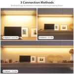 WOBANE Under Cabinet Lighting Kit,Flexible LED Strip Lights Bar,Under Counter Lights for Kitchen,Cupboard,Desk,Monitor Back,Shelf,4x50cm Tape Light Set,120 LEDs,1200lm,2700K WarmWhite,12v Adapter