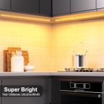 WOBANE Under Cabinet Lighting Kit,Flexible LED Strip Lights Bar,Under Counter Lights for Kitchen,Cupboard,Desk,Monitor Back,Shelf,4x50cm Tape Light Set,120 LEDs,1200lm,2700K WarmWhite,12v Adapter