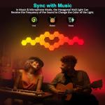 COLWINKU Hexagon Lights Gaming with Remote & App Control, 12 Pack RGB Led Hex Light Panels, Geometry Night Lamp DIY Hexagon Smart Wall Lights Sync to Music for Room Bar Decor Gaming Setup