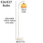 KlkrzJwy Nordic Orange Glass Floor Lamp Arc Height Adjustable Floor Light Marble Base Tall Lamp with Globe Glass E26 Dimmable Standing Fixtures for Living Room Sofa Area Study Bedroom