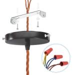 PATIKIL 200mm (7.9") Universal Light Fixture Mounting Bracket Kit, Light Crossbar Ceiling Light Plate with Screw for Wall Lights Ceiling Lighting Pendant Chandelier