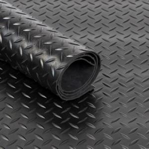 Black Rubber Matting Roll | Thick Heavy Duty Flooring Mat, Indoor & Outdoor, Non-Slip, Waterproof & Easy to Cut | Ideal for Garage, Vans, Gym, Shed Floor | 1.5m Width 3mm (Checker Plate, 3m x 1.5m)