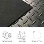 Black Rubber Matting Roll | Thick Heavy Duty Flooring Mat, Indoor & Outdoor, Non-Slip, Waterproof & Easy to Cut | Ideal for Garage, Vans, Gym, Shed Floor | 1.5m Width 3mm (Checker Plate, 3m x 1.5m)