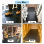 Black Rubber Matting Roll | Thick Heavy Duty Flooring Mat, Indoor & Outdoor, Non-Slip, Waterproof & Easy to Cut | Ideal for Garage, Vans, Gym, Shed Floor | 1.5m Width 3mm (Checker Plate, 3m x 1.5m)
