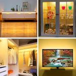 WOBANE Under Cabinet Lighting Kit,Flexible LED Strip Lights Bar,Under Counter Lights for Kitchen,Cupboard,Desk,Monitor Back,Shelf,4x50cm Tape Light Set,120 LEDs,1200lm,2700K WarmWhite,12v Adapter