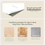 20-Pack Adhesive Vinyl Floor Tiles, White Marble