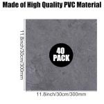 YAYODS 40 Pack Self Adhesive Floor Tile Vinyl Flooring, Grey 30x30cm Marble Effect Flooring, Waterproof Stone Texture Stickers, Peel and Stick Floor Tile for Kitchen Bathroom Living Room