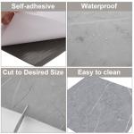 YAYODS 40 Pack Grey Self Adhesive Floor Tile Vinyl Flooring, 30x30cm Concrete Marble Effect Flooring Stickers, Waterproof Peel and Stick Floor Tile for Kitchen Bathroom Living Room Anti Slip
