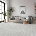 Vinyl Flooring Self Adhesive Floor Plank Tile Peel and Stick on Floor Tiles Wood Effect Waterproof for Bathroom Kitchen White Wooden Flooring 30X300cm 1 roll (0.9m²)