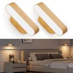 Hensam Battery Operated Wall Sconces, Wireless LED Wall Sconce Set of Two for Bedroom, Rechargeable Wall Lights for Picture, 5 Modes Dimmable Wall Lamps for Living Room, 2 Pack