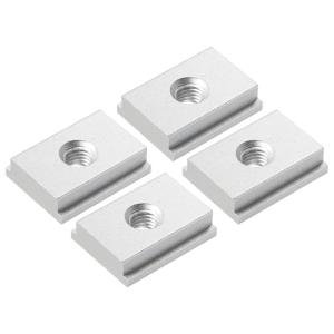 M METERXITY Aluminum t Track (10Pcs, 1.2Inch, M8, Silver)- T-Slider for T-Slot Miter Slider, Double-Cut& Pre Drilled Mounting Holes, Apply to Woodworking/Fixtures/Crosscut Sled/Router Table