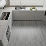 NUFLR Floor Tiles Self Adhesive Vinyl Flooring Grey Wood Effect Peel and Stick Floor Tile Vinyl Flooring Roll for Kitchen Living Room and Bathroom Planks 15X90cm 10pcs (1.35m²)