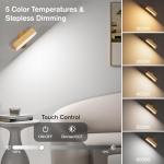 Hensam Battery Operated Wall Sconces, Wireless LED Wall Sconce Set of Two for Bedroom, Rechargeable Wall Lights for Picture, 5 Modes Dimmable Wall Lamps for Living Room, 2 Pack