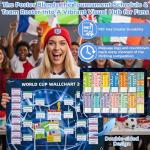 Kunoli 2026 FIFA World Cup Schedule Poster - 48 Teams Tournament Wall Chart, 2-in-1 Double-Sided Match Fixtures & Team Info, A1 Size 84x57cm, PVC Material, Football Party Decor & Fan Gift