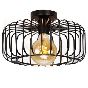 Gokoly Black Metal Ceiling Lighting Fixture, Semi Flush Mount Ceiling Light Pendant Lights for Living Room Bedroom Dining Room Kitchen Hallway Lounge