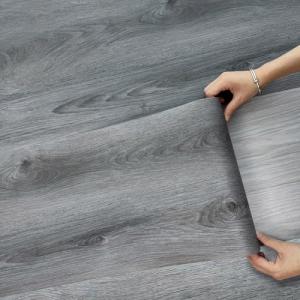 Vinyl Flooring Roll, 30cmX 5m, Laminate Wood Flooring, Peel n Stick,Waterproof Covering for Bedroom, Living room,Rental,(1.5m² Smoke Grey)