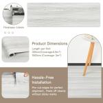 Vinyl Flooring Self Adhesive Floor Plank Tile Peel and Stick on Floor Tiles Wood Effect Waterproof for Bathroom Kitchen White Wooden Flooring 30X300cm 1 roll (0.9m²)