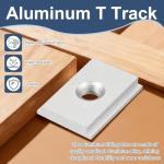 M METERXITY Aluminum t Track (10Pcs, 1.2Inch, M8, Silver)- T-Slider for T-Slot Miter Slider, Double-Cut& Pre Drilled Mounting Holes, Apply to Woodworking/Fixtures/Crosscut Sled/Router Table