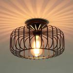 Gokoly Black Metal Ceiling Lighting Fixture, Semi Flush Mount Ceiling Light Pendant Lights for Living Room Bedroom Dining Room Kitchen Hallway Lounge