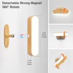 Hensam Battery Operated Wall Sconces, Wireless LED Wall Sconce Set of Two for Bedroom, Rechargeable Wall Lights for Picture, 5 Modes Dimmable Wall Lamps for Living Room, 2 Pack