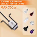 REPTI HOME Reptile Ceramic Holder Fixture, Heat Lamp Holder for Terrariums and Vivariums Light, Pet Heater Bracket for Tortoise, Gecko, Lizard, Bearded Dragon