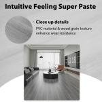 NUFLR Floor Tiles Self Adhesive Vinyl Flooring Grey Wood Effect Peel and Stick Floor Tile Vinyl Flooring Roll for Kitchen Living Room and Bathroom Planks 15X90cm 10pcs (1.35m²)