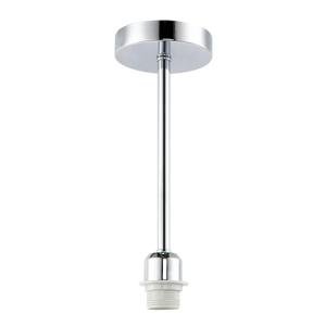 Happy Homewares Classic Polished Chrome Ceiling Light Fixture to Showcase Lamp Shades | 12cm x 33cm | Suitable for Lamp Shades with E27 Lamp Holder