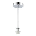 Happy Homewares Classic Polished Chrome Ceiling Light Fixture to Showcase Lamp Shades | 12cm x 33cm | Suitable for Lamp Shades with E27 Lamp Holder