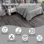 Vinyl Flooring Roll, 30cmX 5m, Laminate Wood Flooring, Peel n Stick,Waterproof Covering for Bedroom, Living room,Rental,(1.5m² Smoke Grey)