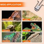 REPTI HOME Reptile Ceramic Holder Fixture, Heat Lamp Holder for Terrariums and Vivariums Light, Pet Heater Bracket for Tortoise, Gecko, Lizard, Bearded Dragon