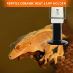 REPTI HOME Reptile Ceramic Holder Fixture, Heat Lamp Holder for Terrariums and Vivariums Light, Pet Heater Bracket for Tortoise, Gecko, Lizard, Bearded Dragon