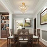 WUZUPS Crystal Chandelier Flushmount Ceiling Light Modern Lighting Fixture for Bedroom Hallway Bar Kitchen Bathroom, H 49 x W 46.5, E14 Base, Gold