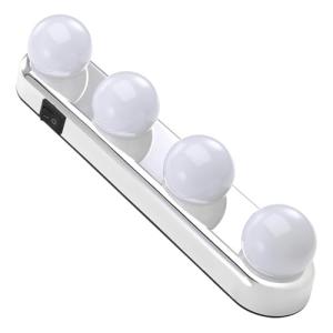 GEEZY Stick-On Vanity Lights for Mirror - Battery Powered, Cordless, Easy Setup - Hollywood Style LED Makeup Lights for Dressing Table, Bathroom, Vanities - Great for Makeup, Grooming, Shaving