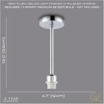 Happy Homewares Classic Polished Chrome Ceiling Light Fixture to Showcase Lamp Shades | 12cm x 33cm | Suitable for Lamp Shades with E27 Lamp Holder