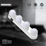 GEEZY Stick-On Vanity Lights for Mirror - Battery Powered, Cordless, Easy Setup - Hollywood Style LED Makeup Lights for Dressing Table, Bathroom, Vanities - Great for Makeup, Grooming, Shaving