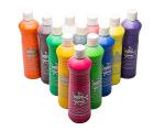 Scola Artmix 600ml Bottles Ready Mix Craft Poster Paint Set 12 Assorted Colours