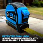 OX Tools Pro Dual Auto Lock Tape Twinpack - 8m / 26ft, Blue (OX-P505488)