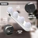 GEEZY Stick-On Vanity Lights for Mirror - Battery Powered, Cordless, Easy Setup - Hollywood Style LED Makeup Lights for Dressing Table, Bathroom, Vanities - Great for Makeup, Grooming, Shaving