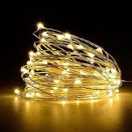 Jsdoin Fairy Lights, 50 LED Battery Operated String Lights Copper Wire Light for Indoor Outdoor Lighting, Bedroom, Wedding Decor, Party, Christmas, Tree Decoration(5M/16ft,WarmWhite)
