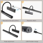 HARPER LIVING Rechargeable Picture Light with Remote, Dimmable and 3 Colour Temps, Battery Operated Wall Light with Timer & Memory, LED Display Lamp for Dartboard Pictures Frame Gallery-Black