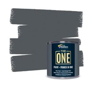 THE ONE All-In-One Paint & Primer - Dark Grey Matt, 250 ml | Multi-Surface 1 Coat Formula | Easy Indoor & Outdoor Decorating for Home & Garden Walls, Floors & Furniture | Water-Based & Low VOC