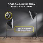 RALENO Softbox Lighting Kit, 2×50×50cm Photography Studio Lighting with 50W 5500K LED Bulbs, 97 CRI Light Box Lighting for Video Recording, Studio, Portraits and Product Shooting Youtube