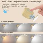 Battery Operated Wall Light, LED Wall Lamp with 360°Adjustable Lighting Indoor Wall Light with 3 Color Modes 3 Brightness Levels Touch Control, Wall Mounted Lamp for Bedroom Reading Bedside-1Pack