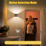 Suright LED Wall Light with Motion Sensor, Rechargeable Lamp with 3 Lighting Modes (AUTO/Off/ON), 3000K Warm White Battery Operated Light for Living Room, Bedroom, Stairs, Hallway, Black